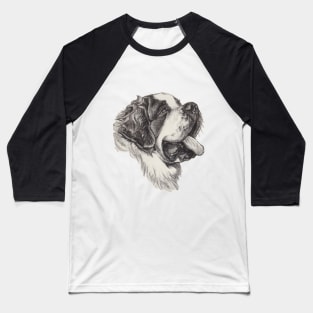 Saint Bernard Dog Portrait Baseball T-Shirt